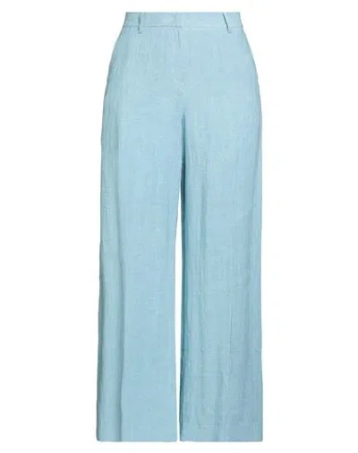 Weekend Max Mara Woman Pants Light Blue Size 14 Linen