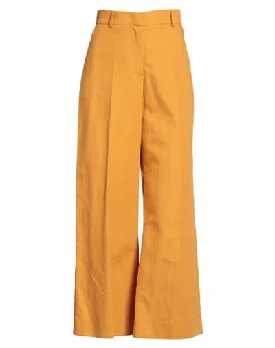 Weekend Max Mara Woman Pants Marigold Size 4 Cotton, Linen In Yellow
