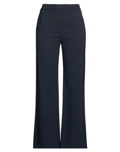 Weekend Max Mara Woman Pants Midnight Blue Size 14 Polyester, Virgin Wool, Elastane
