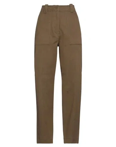 Weekend Max Mara Woman Pants Military Green Size 14 Cotton, Elastane