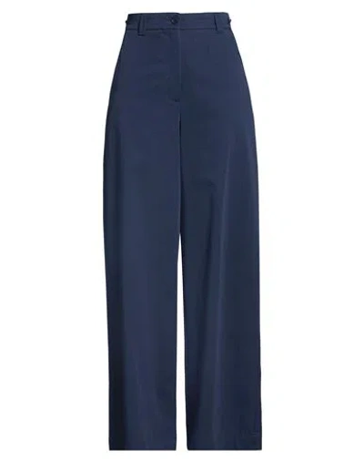 Weekend Max Mara Woman Pants Navy Size 14 Cotton In Blue