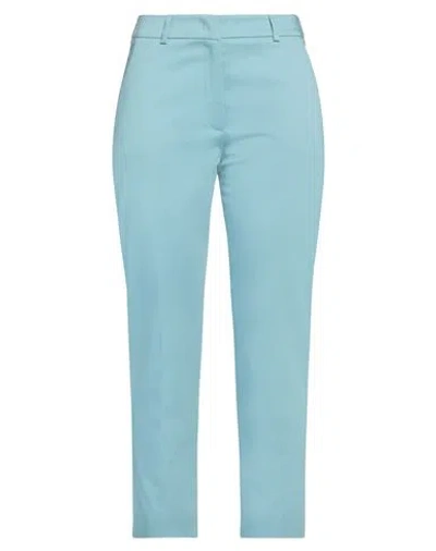Weekend Max Mara Woman Pants Sky Blue Size 12 Cotton, Elastane In Blue