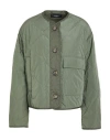 Weekend Max Mara Woman Puffer Military Green Size 12 Polyamide, Cotton In Green