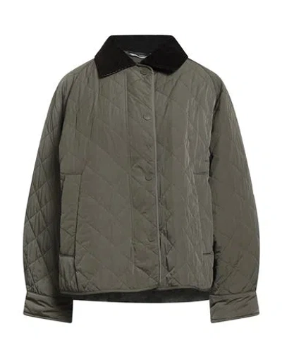 Weekend Max Mara Woman Puffer Military Green Size 4 Polyamide