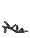 Weekend Max Mara Leather Zigano Heeled Sandals 65 In Black