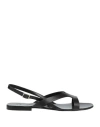 Weekend Max Mara Woman Sandals Black Size 8 Leather In Black