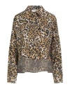 Weekend Max Mara Woman Shirt Beige Size 10 Cotton In Animal Print