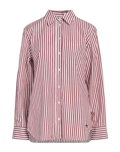 Weekend Max Mara Woman Shirt Burgundy Size 14 Cotton In Red