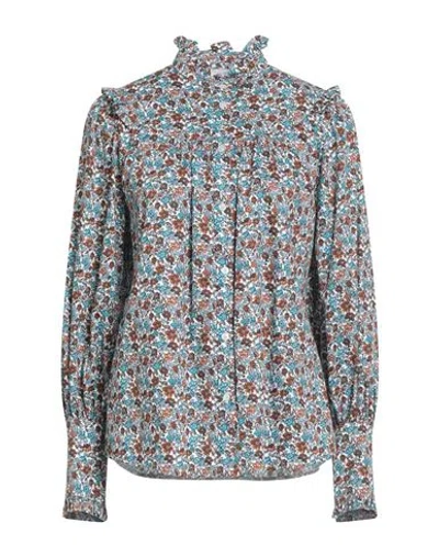 Weekend Max Mara Woman Shirt Deep Teal Size 12 Cotton In Multi