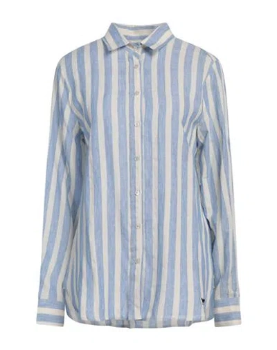 Weekend Max Mara Woman Shirt Ivory Size 10 Linen In Blue