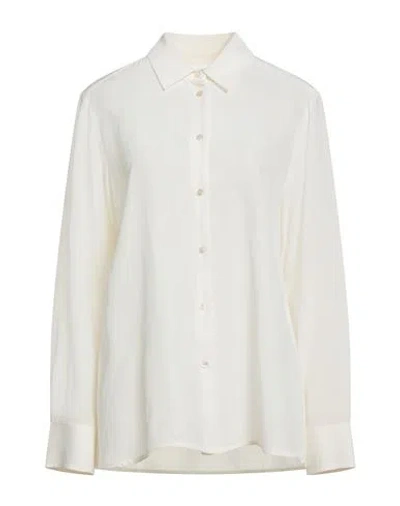 Weekend Max Mara Woman Shirt Ivory Size 14 Silk In White