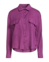 Weekend Max Mara Woman Shirt Mauve Size 12 Linen In Purple
