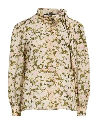 Weekend Max Mara Woman Shirt Military Green Size 6 Silk In Multi