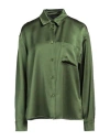 Weekend Max Mara Woman Shirt Military Green Size 8 Polyester In Green