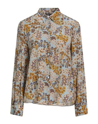 Weekend Max Mara Woman Shirt Sky Blue Size 12 Silk In Multi