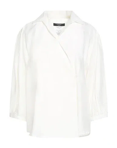 Weekend Max Mara Woman Shirt White Size 10 Cotton, Silk