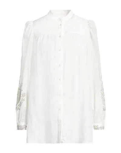 Weekend Max Mara Woman Shirt White Size 10 Linen, Viscose