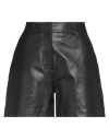 Weekend Max Mara Woman Shorts & Bermuda Shorts Black Size 10 Lambskin In Black