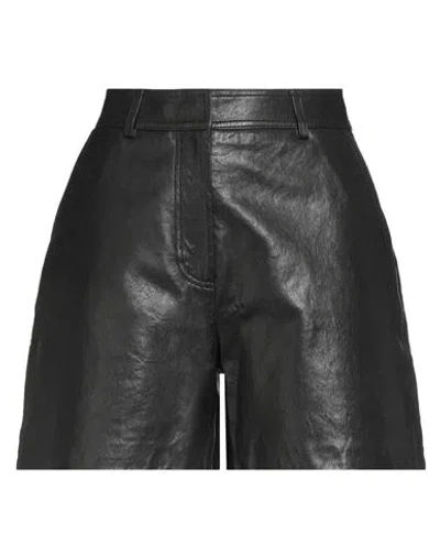 Weekend Max Mara Woman Shorts & Bermuda Shorts Black Size 10 Lambskin