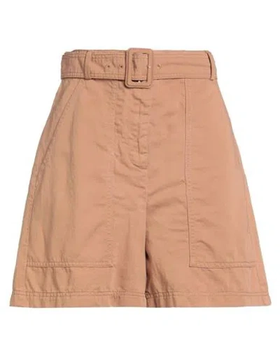 Weekend Max Mara Woman Shorts & Bermuda Shorts Camel Size 12 Cotton, Linen In Sand