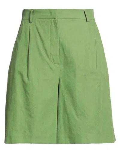 Weekend Max Mara Woman Shorts & Bermuda Shorts Green Size 4 Cotton, Linen