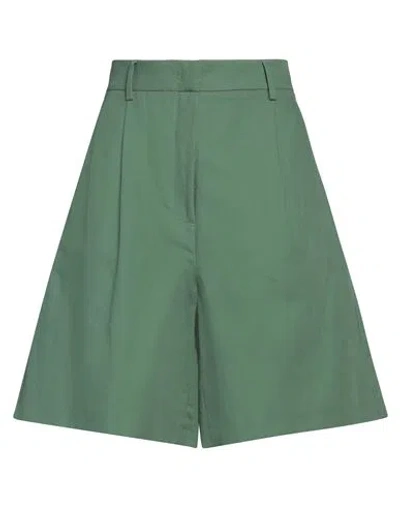 WEEKEND MAX MARA WEEKEND MAX MARA WOMAN SHORTS & BERMUDA SHORTS GREEN SIZE 4 COTTON, LINEN