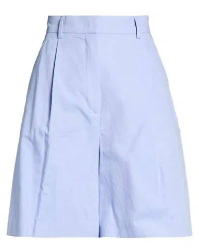 Weekend Max Mara Woman Shorts & Bermuda Shorts Sky Blue Size 6 Cotton, Linen