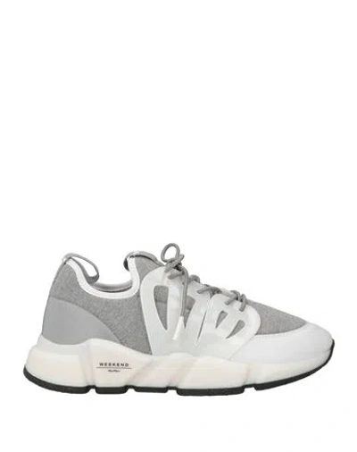 Weekend Max Mara Woman Sneakers Light Grey Size 7 Textile Fibers, Leather In Gray