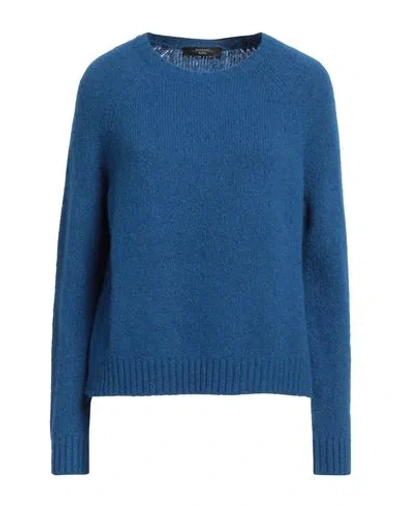 Weekend Max Mara Woman Sweater Bright Blue Size Xl Alpaca Wool, Polyamide, Cotton, Modal, Elastane