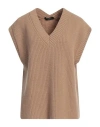 Weekend Max Mara Woman Sweater Camel Size Xl Virgin Wool In Beige