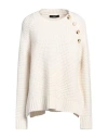 Weekend Max Mara Woman Sweater Cream Size Xl Virgin Wool In White