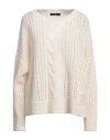 Weekend Max Mara Woman Sweater Cream Size Xl Virgin Wool In White