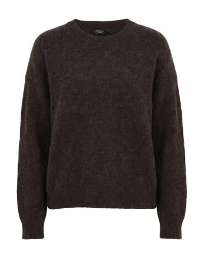 Weekend Max Mara Woman Sweater Dark Brown Size L Alpaca Wool, Polyamide, Wool, Elastane