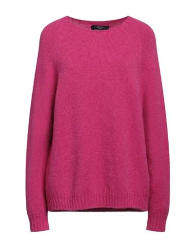 Weekend Max Mara Woman Sweater Fuchsia Size L Alpaca Wool, Polyamide, Cotton, Modal, Elastane In Pink