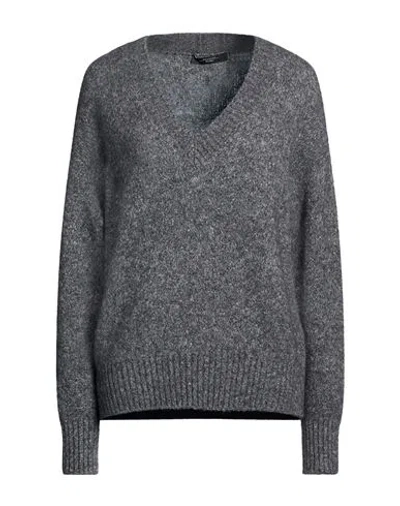 Weekend Max Mara Woman Sweater Grey Size M Alpaca Wool, Polyamide, Paper, Modal, Elastane In Gray