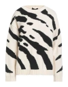 Weekend Max Mara Woman Sweater Ivory Size Xl Cotton, Acrylic In Multi