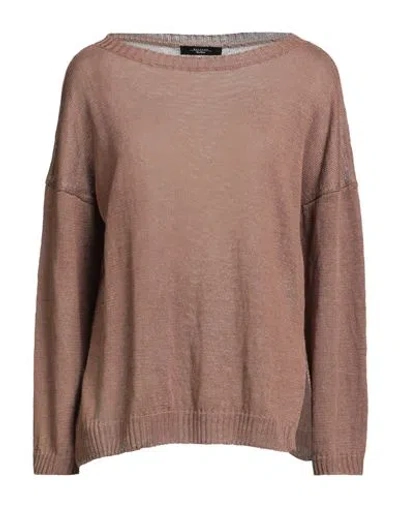 Weekend Max Mara Woman Sweater Light Brown Size Xl Linen