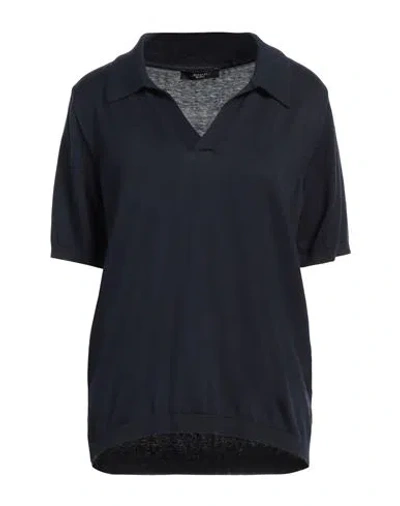 Weekend Max Mara Woman Sweater Navy Size Xl Silk, Cotton