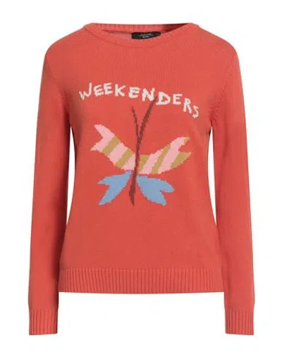 Weekend Max Mara Woman Sweater Orange Size L Cotton, Polyester