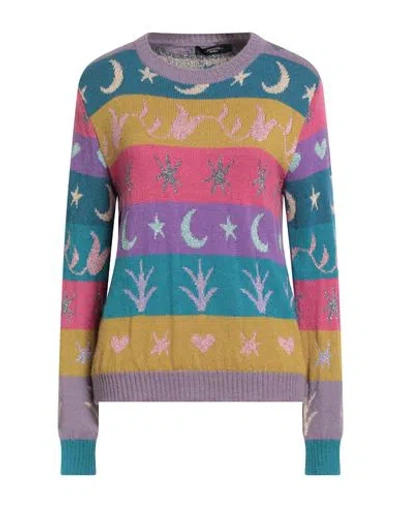Weekend Max Mara Woman Sweater Purple Size L Acrylic, Viscose, Alpaca Wool, Wool, Metallic Fiber In Multi
