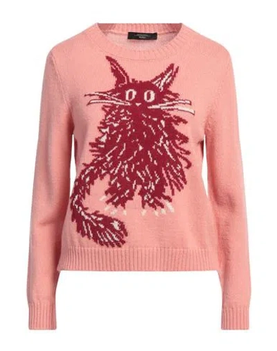 Weekend Max Mara Woman Sweater Salmon Pink Size Xl Acrylic, Alpaca Wool, Wool