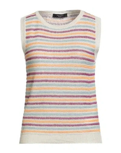 Weekend Max Mara Woman Sweater Sky Blue Size Xxl Linen In Multi