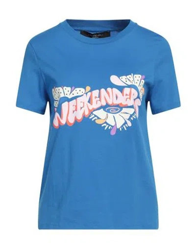 Weekend Max Mara Woman T-shirt Azure Size S Cotton In Blue