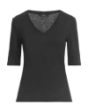 Weekend Max Mara Woman T-shirt Black Size L Linen, Elastane