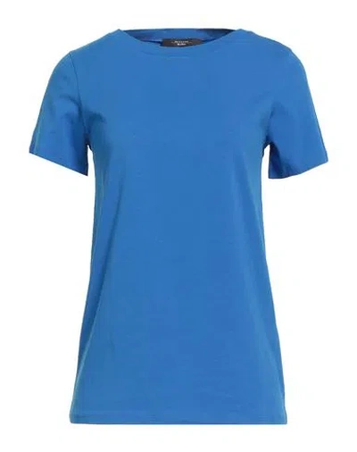 Weekend Max Mara Woman T-shirt Bright Blue Size Xl Cotton, Elastane