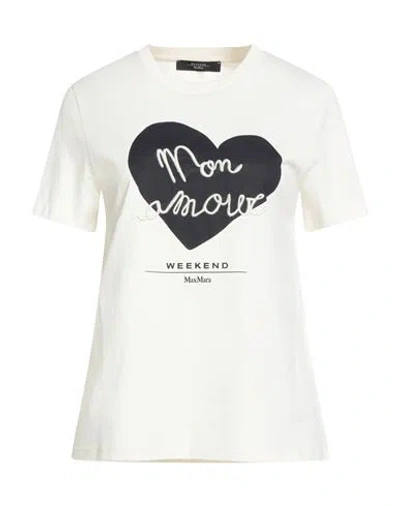 Weekend Max Mara Woman T-shirt Cream Size Xl Cotton In White
