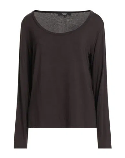 Weekend Max Mara Woman T-shirt Dark Brown Size Xxl Viscose, Elastane