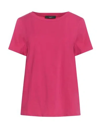 Weekend Max Mara Woman T-shirt Fuchsia Size Xl Cotton, Elastane In Pink