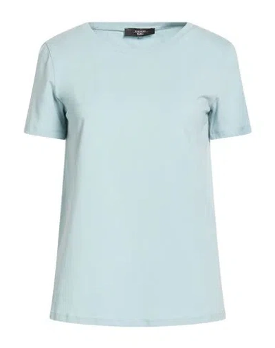 Weekend Max Mara Woman T-shirt Light Blue Size Xxl Cotton, Elastane