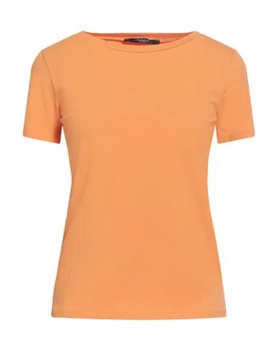 Weekend Max Mara Woman T-shirt Mandarin Size Xl Cotton, Elastane In Orange